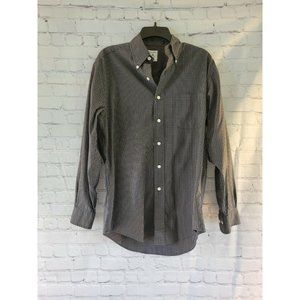 Brooks Brothers Mens Dress Shirt Blue/Gray Small Checked Size Small